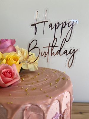 Floating happy birthday cake topper