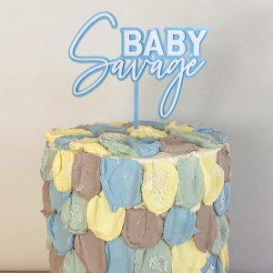 Double Layered Baby Shower Cake Topper - Pastel colours