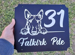 Peeking Dog Address Plaques