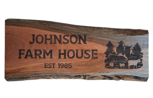 Exterior live edge property sign