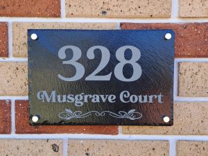 Slate address plaque