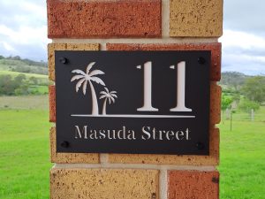 Palm tree address plaque