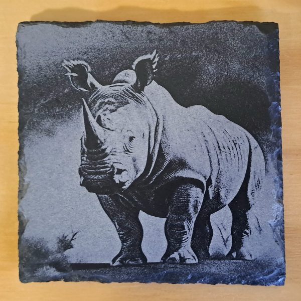 Rhino slate coaster