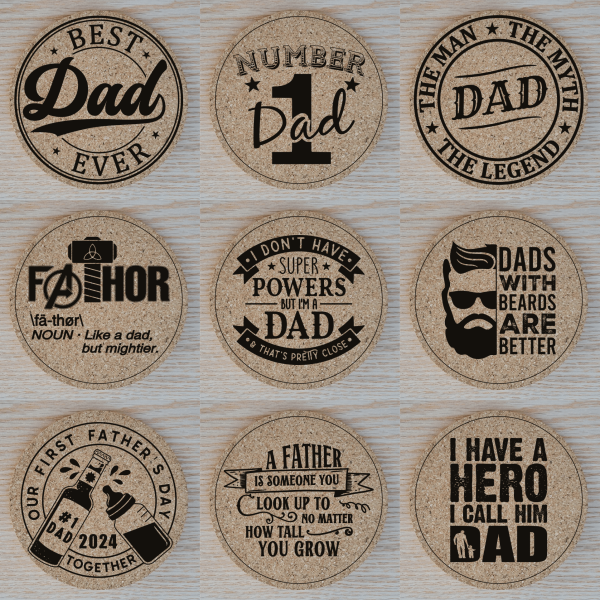 Father's Day Cork Coasters
