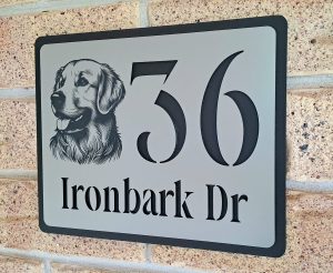 Dog address plaque