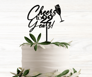 Cheers Anniversary Cake Topper