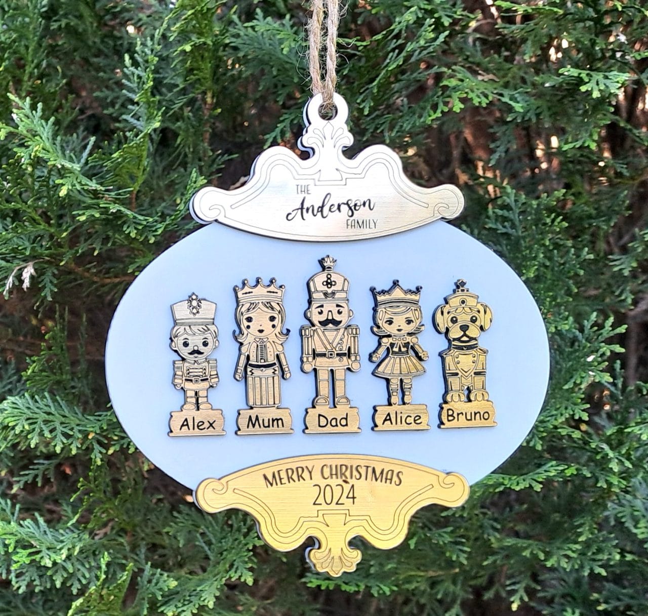 Family Nutcracker Christmas Ornament