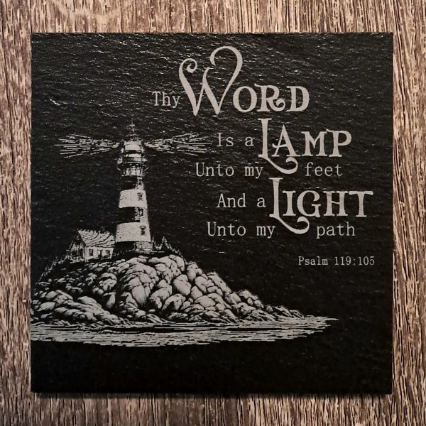 Psalm 119:105 slate coaster