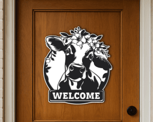 Cow Welcome Sign