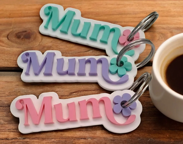 Mum acrylic keyring