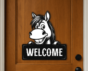 Peeking Horse Welcome Sign