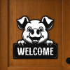 Peeking Pig Welcome Sign