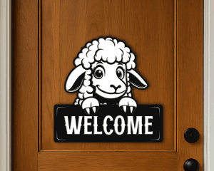 Peeking Sheep Welcome Sign