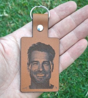 Photo Engraved Leather Keyring