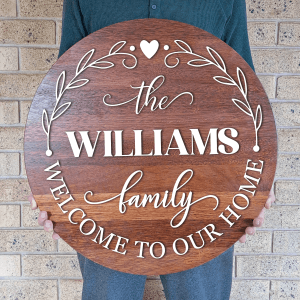 Large Timber Family Sign