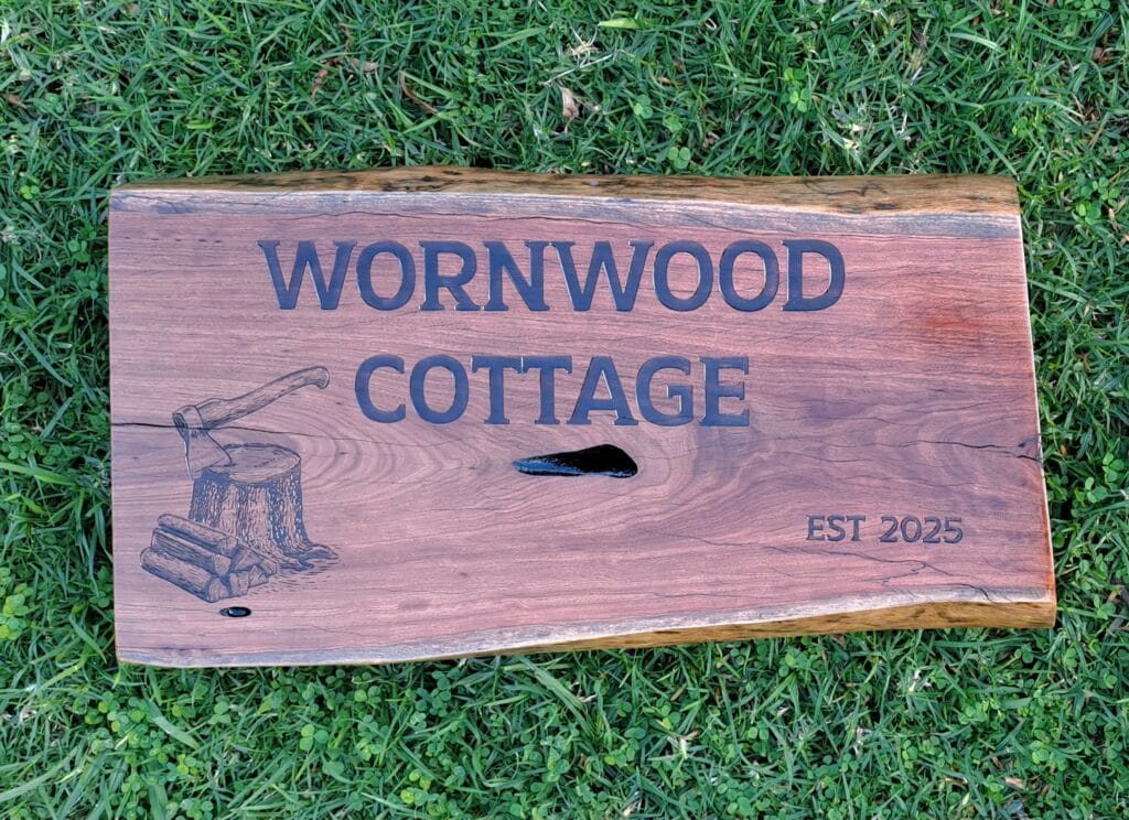 Live edge sign made for a rural property in Australia