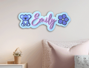Layered acrylic room sign